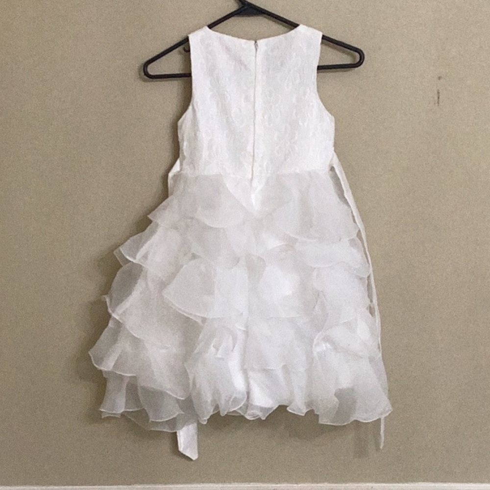 Air Meng Baby, Little Girl white Ruffle Dress size 8, Easter Dress - Picture 4 of 7